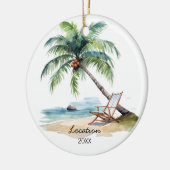 Custom Watercolor Beach Keramik Ornament (Links)