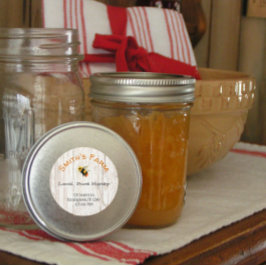 Custom Watercolor Bee Honey Round Aufkleber