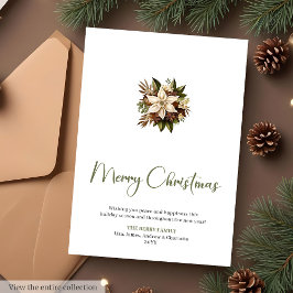 Custom Watercolor Botanical Christmas Greeting  Feiertagskarte