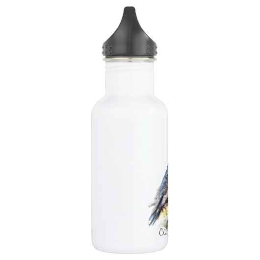 Custom Watercolor California Quartier Vögel Trinkflasche (Links)