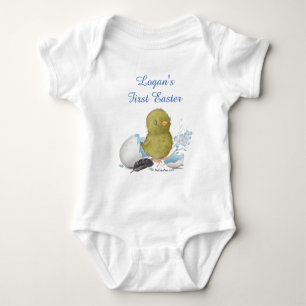 Custom Watercolor Chick Ei Erster Osterjunge Baby Strampler