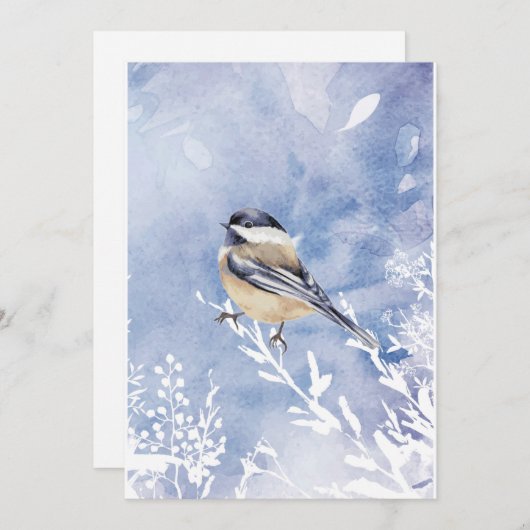Custom Watercolor Chickadeo Bird Night Einladung (Vorne/Hinten)