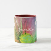 Custom Watercolor Colorful Wildflower Pastel Pink Tasse (Zentrum)