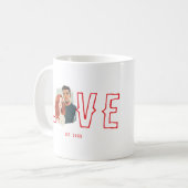 Custom Watercolor Couple Portrait Love Kaffeetasse (Vorderseite Links)