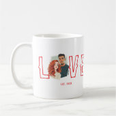 Custom Watercolor Couple Portrait Love Kaffeetasse (Links)