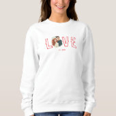 Custom Watercolor Couple Portrait Love Sweatshirt (Vorderseite)