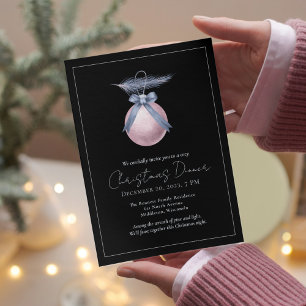 Custom Watercolor Elegantes Weihnachtsessen Einladung
