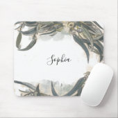 Custom Watercolor Eucalyptus Leaves Greenery Mousepad (Mit Mouse)