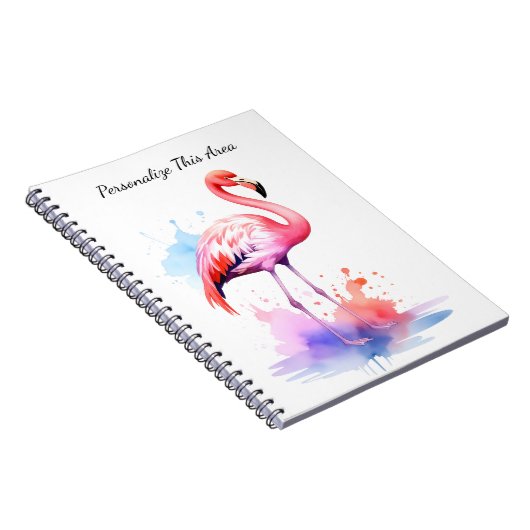 Custom Watercolor Flamingo Notebook Notizblock (Rechte Seite)