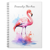 Custom Watercolor Flamingo Notebook Notizblock (Vorderseite)