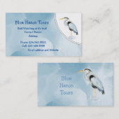 Custom Watercolor Great Blue Heron Bird Visitenkarte (Vorne/Hinten)