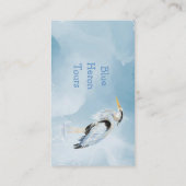 Custom Watercolor Great Blue Heron Bird Visitenkarte (Rückseite)