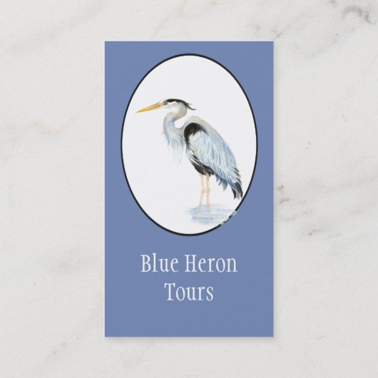 Custom Watercolor Great Blue Heron Bird Visitenkarte (Rückseite)
