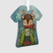 Custom Watercolor Hirsche Kids Foto Weihnachten Ornament (Vorderseite)