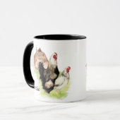 Custom Watercolor Hühnerrooster Hen Egg Tasse (Vorderseite Links)