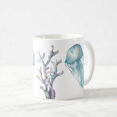 Custom Watercolor Jellyfish Tasse (VorderseiteRechts)