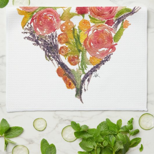 Custom Watercolor Kitchen Towels Geschirrtuch (Gefaltet)