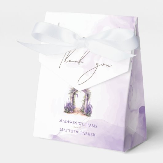 Custom Watercolor Lavendel Garden Wedding Geschenkschachtel (Vorderseite)