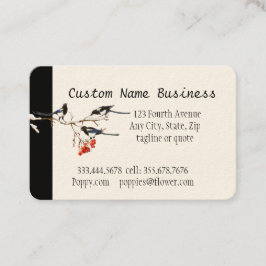 Custom Watercolor Magpie Garden Birds Art Visitenkarte