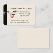 Custom Watercolor Magpie Garden Birds Art Visitenkarte (Vorne/Hinten)