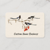 Custom Watercolor Magpie Garden Birds Art Visitenkarte (Rückseite)