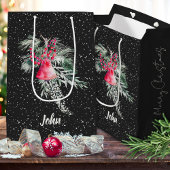 Custom Watercolor Moderne botanische Weihnachtsfei Mittlere Geschenktüte