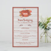 Custom Watercolor Pumpkin Erntedank Grau Menü (Stehend Vorderseite)