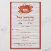 Custom Watercolor Pumpkin Erntedank Grau Menü (Vorderseite)