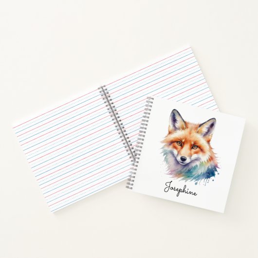 Custom Watercolor Red Fox Personalized Notizblock (Innenseite)