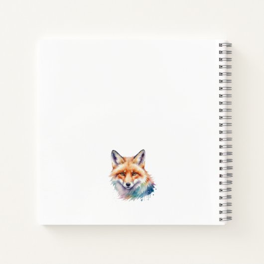 Custom Watercolor Red Fox Personalized Notizblock (Rückseite)