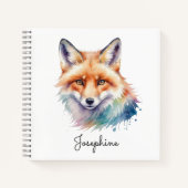 Custom Watercolor Red Fox Personalized Notizblock (Vorderseite)