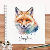 Custom Watercolor Red Fox Personalized Notizblock