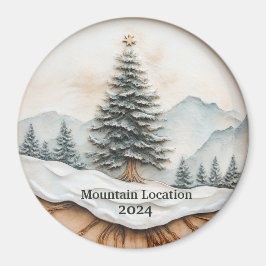 Custom Watercolor Rustic Mountain  Magnet