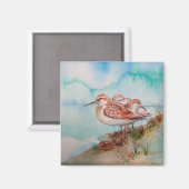 Custom Watercolor Sandpiper Shore Beach Bird Art Magnet (Vorderseite/Rückseite)