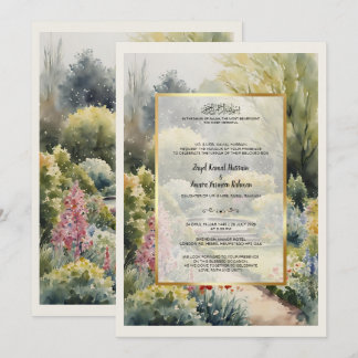 Custom Watercolor Shendish Manor Wedding Einladung