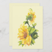 Custom Watercolor Sonnenblumengarten Blume Einladung (Vorne/Hinten)