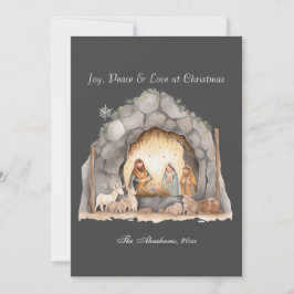 Custom Watercolor Vintage Weihnachtskrippe Szene