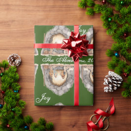 Custom Watercolor Vintage Weihnachtskrippe Szene Geschenkpapier