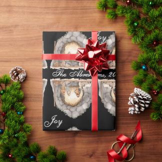 Custom Watercolor Vintage Weihnachtskrippe Szene Geschenkpapier