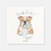 Custom Watercolor Wedding Dog Drinks auf mir Serviette (Vorderseite)