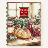 Custom Watercolor Weihnachts Rezept Journal Gesche Notizblock (Vorderseite)