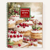 Custom Watercolor Weihnachts-Rezept-Notebook Notizblock (Vorderseite)