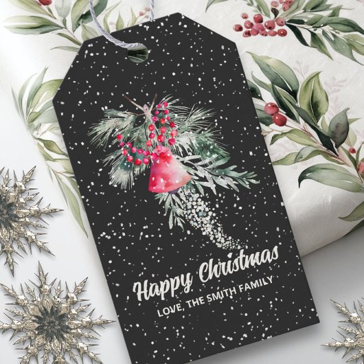 Custom Watercolor Winter Blätter Frohe Weihnachten Geschenkanhänger