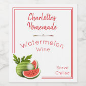 Custom Watermelon Wine Weinetikett (Einzelnes Label)