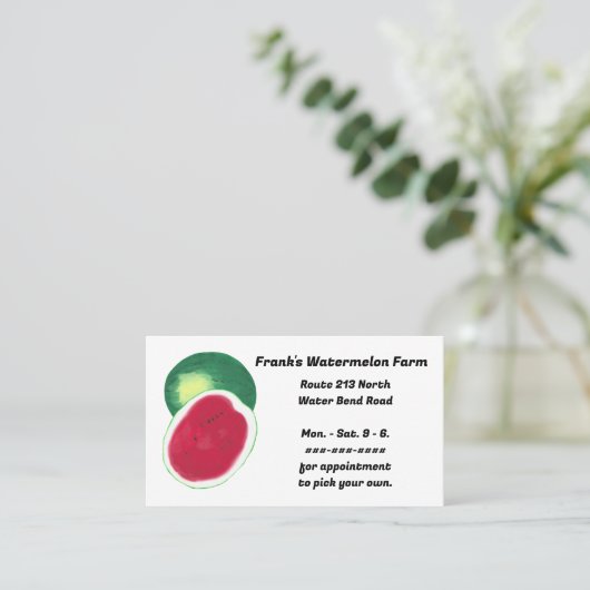 Custom Watermelone Business Cards Visitenkarte (Stehend Vorderseite)