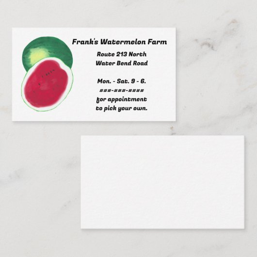 Custom Watermelone Business Cards Visitenkarte (Vorne/Hinten)