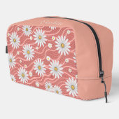 Custom Wavy Pink Daisies Waschbeutel (Rechte Ecke)
