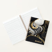 Custom Wavy Schwarz/Gold Notebook Notizblock (Innenseite)