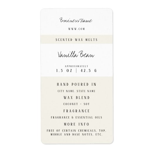 Custom Wax Melt Labels (Vorne)