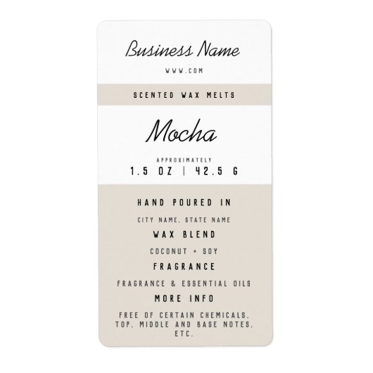 Custom Wax Melt Labels (Vorne)
